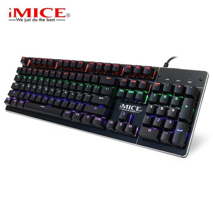 IMICE MK-X80 clavier Gamer mécanique interrupteur bleu clavier de jeu avec rétro-éclairage 104 touches filaire rétro-éclairé