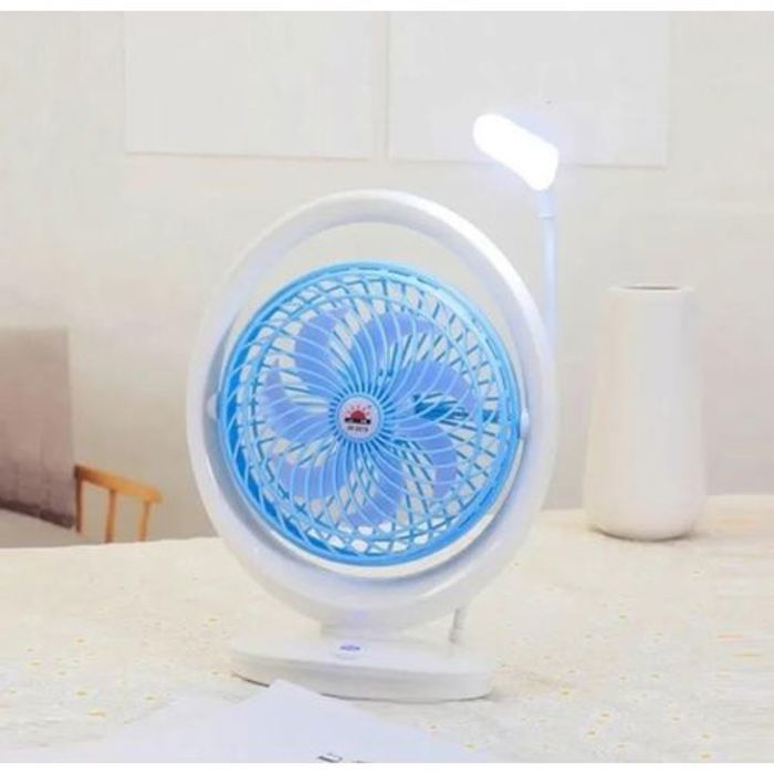 Ventilateur de table rechargeable USB avec lumière LED pour la bureau