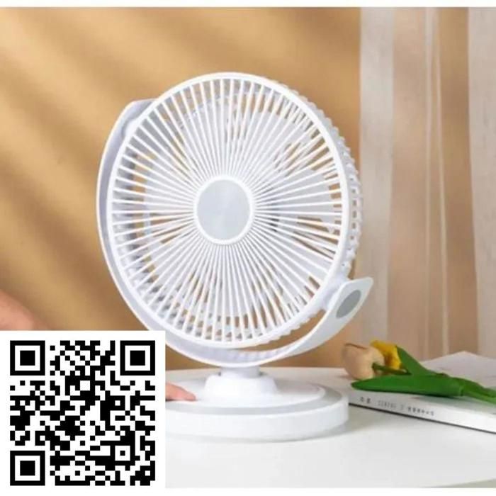Ventilateur USB - Noname - Rechargeable - 4 Vitesses - Rotation 360° - Veilleuse Intégrée
