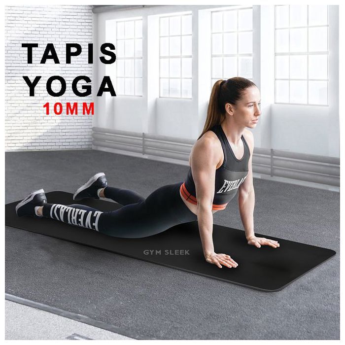 Tapis de Yoga Épais 10mm Confort Écologie Stabilité Anti-dérapant Non Toxique pour Sport Voyage