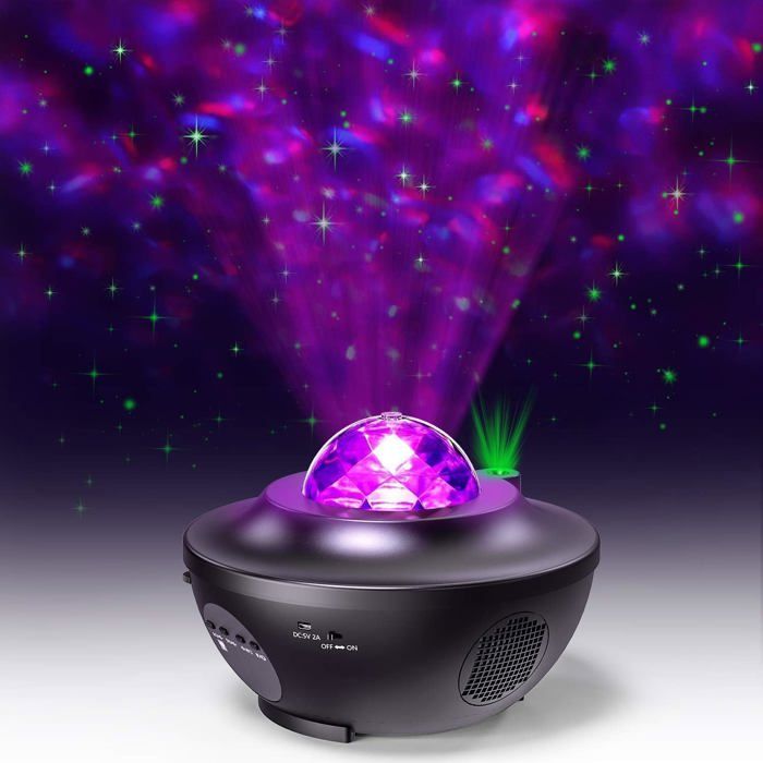 Projecteur galactique 3 en 1 avec enceinte Bluetooth pour chambre à coucher – Ambiance étoilée et vagues