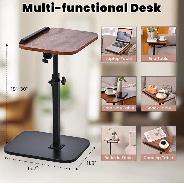 Table d’appoint NiHome – pratique, réglable et gain de place.