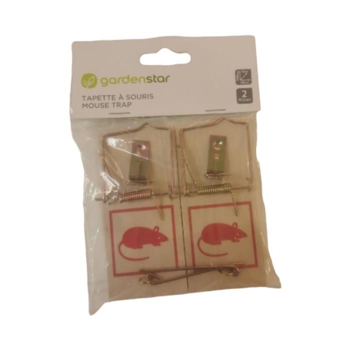 PIEGE A SOURIS X2PCS 10CM EN BOIS