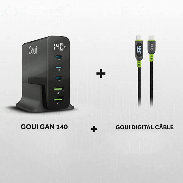 Pack GAN 140 de Bureau avec câble avec écran digital