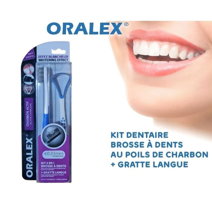Kit 2in1 Brosse à Dents (Bleu) + Gratte Langue Antibactérien