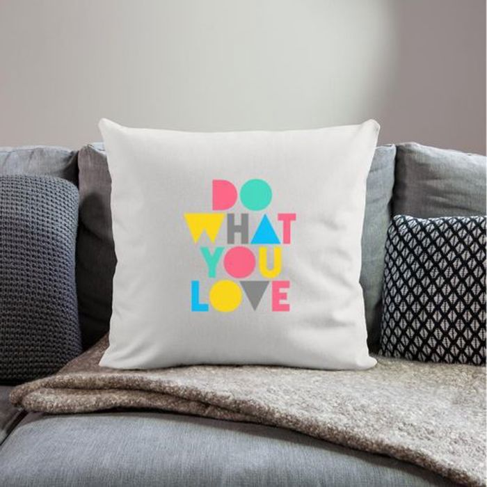 Housse de coussin - Graphique d'amour - Blanc - 35 x 35 cm - Tissu satin - Résistante