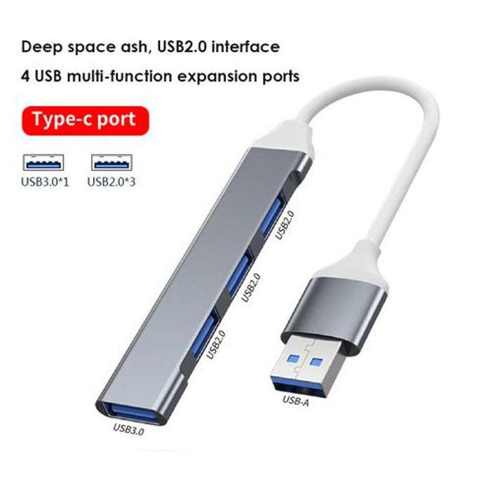 Hub USB 3.0 à 4 Ports séparateur de type c 5Gbps d'ordinateur pour PC, MAC.