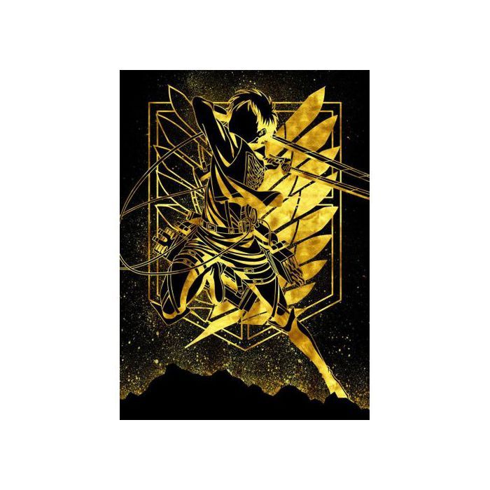 Stickers - Attack On Titan - Survey Corps - Décoration murale - Noir - Intérieur - Rectangulaire