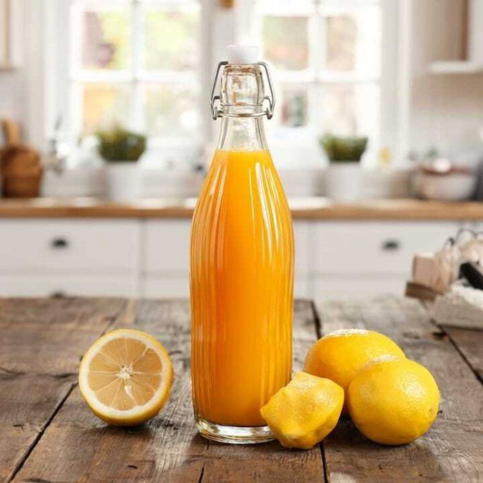 Bouteille en verre 1L avec bouchon _ hermétique et design élégant