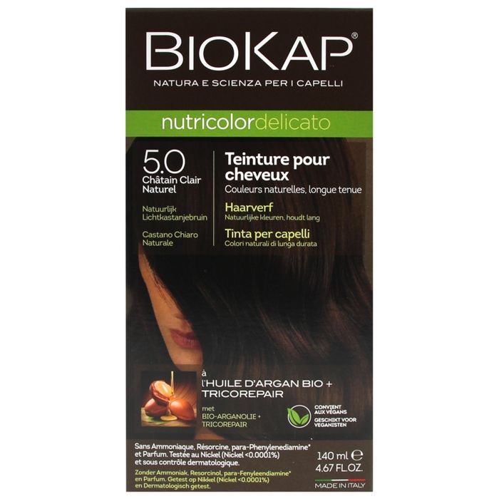 Biokap Nutricolor Delicato Teinture pour Cheveux 5.0 Châtain Clair Naturel 140ml