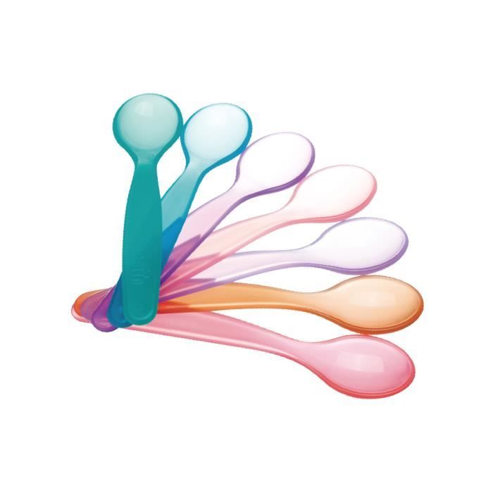 FARLIN Bébé Cuillère D'Entraînement Bébé Cuillère D'alimentation En Plastique Pour Tout-petit Manger Cuillère 7 couleurs / ensemble