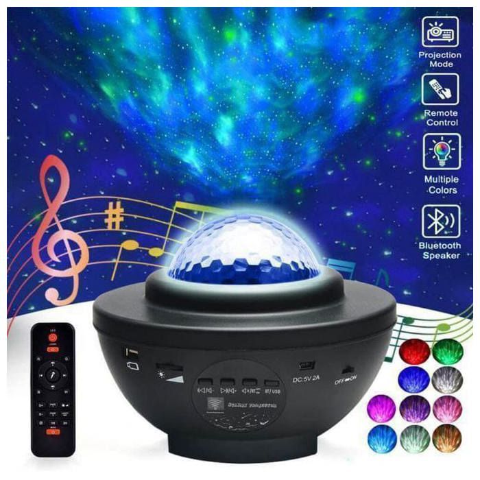 Galaxy Projecteur, Veilleuse Étoile LED et musique bluetooth avec Télécommande
