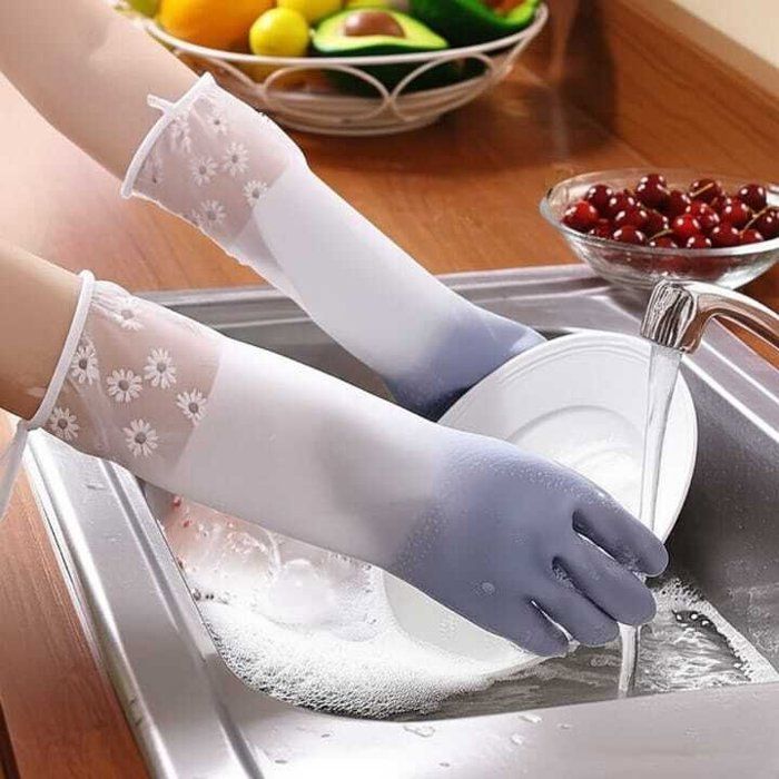 Gants de ménage longs au design élégant et finition haut de gamme