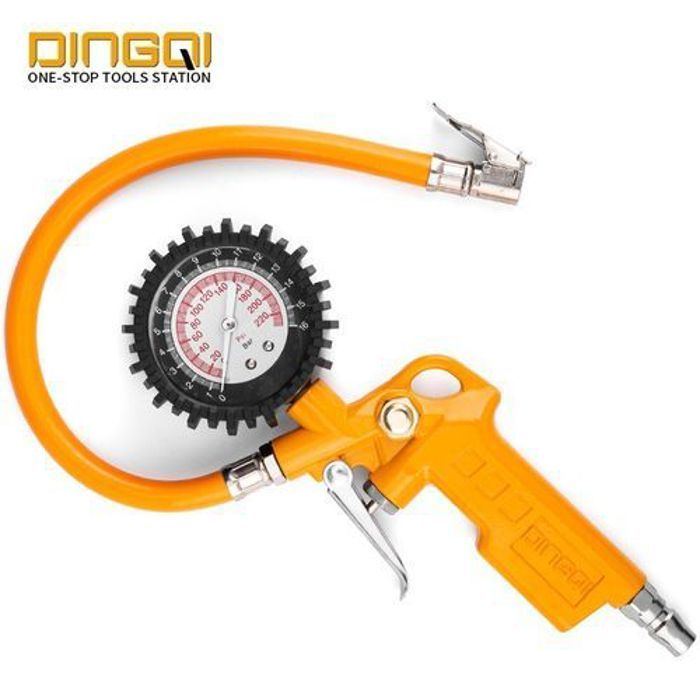 Pistolet à air comprimé - DINGQI - Gonfleur de pneus - Manomètre - Ergonomique - 16 bar