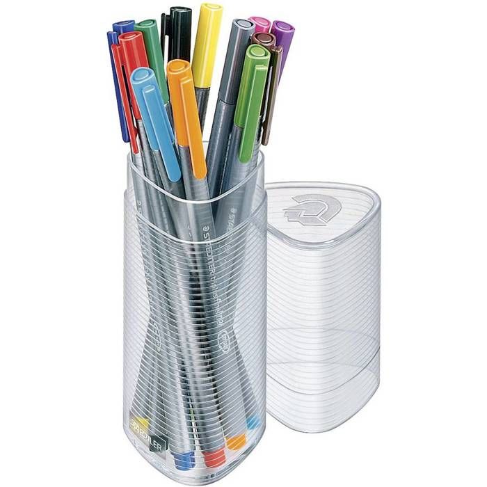 Staedtler triplus 334 334 PR12D Stylo feutre fin bleu, jaune, jaune-vert, gris, vert, bleu clair, magenta, orange, roug