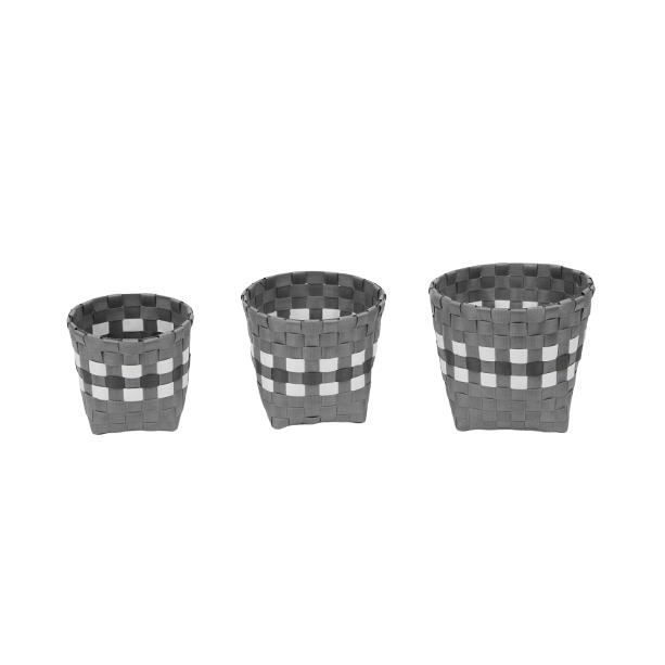SET OF 3 PANIERS DE BAIN GRIS