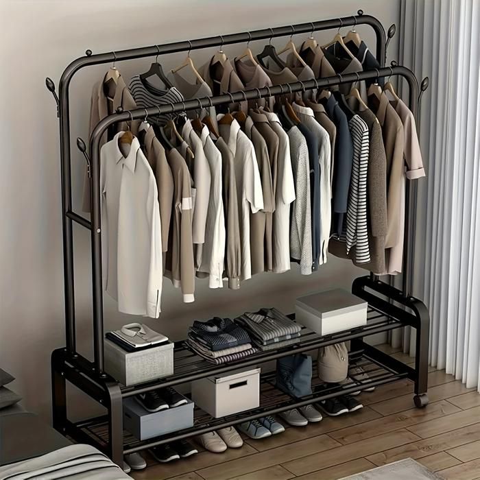 Porte-Manteaux Et  Chaussures Organisateur de Vétements Multifonctionnelles- Noir