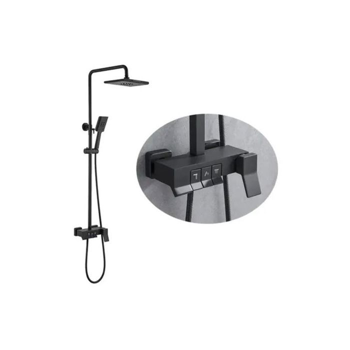 Système douche complet avec colonne douche piano pomme douche pluie et Douchette pour salle de bain carré