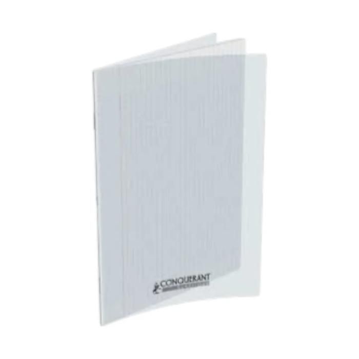 Cahier Conquérant 7 agrafes A4 192P Seyès – 70g, couverture polypro incolore