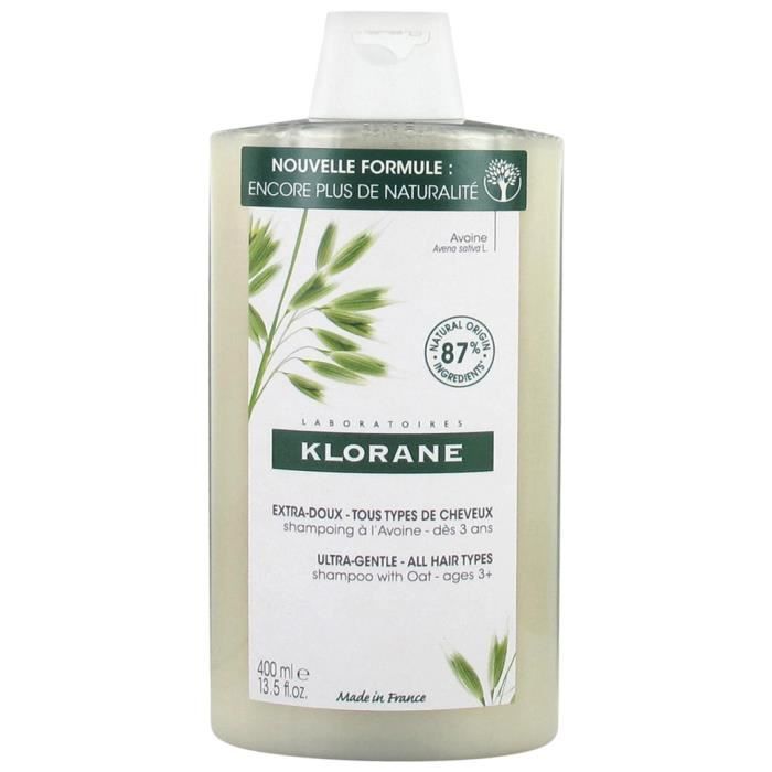 Cheveux-Klorane Avoine Shampoing Extra-Doux Tous Types de Cheveux 400 ml