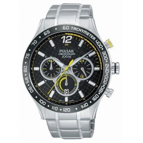 Montre - PULSAR - RACING - Argentée - Acier Noir - Étanchéité 10 ATM