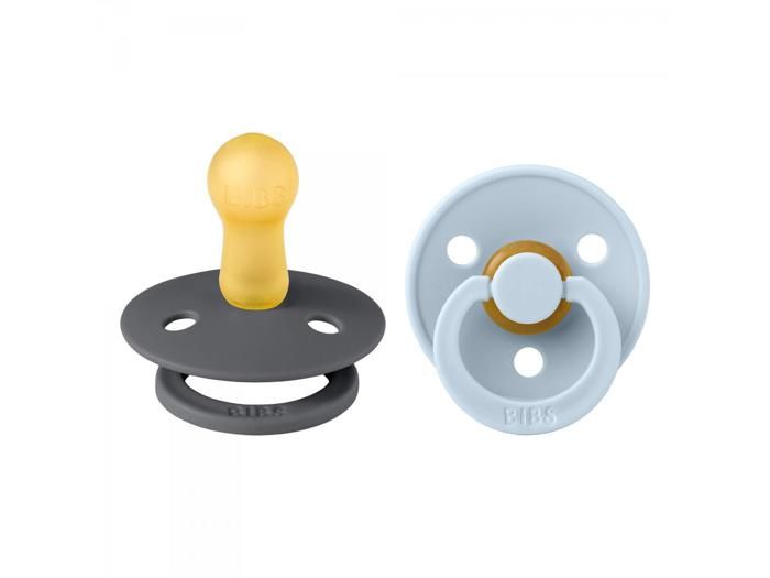 Sucettes BIBS 6 mois+ Colour 2 Pack - Iron/Baby Blue