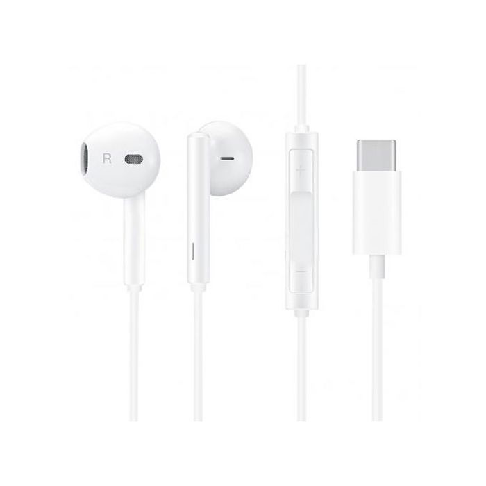 Écouteurs de sport filaire Type-C , Microphone, USB-C, Blanc