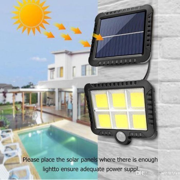 120LED COB lumière solaire capteur de mouvement extérieur applique murale étanche lampe de jardin projecteurs voie d'urgence