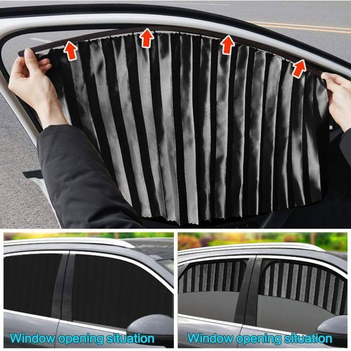 Rideaux de Fenêtre de Voiture Magnétiques 4 Pieces pour Soleil