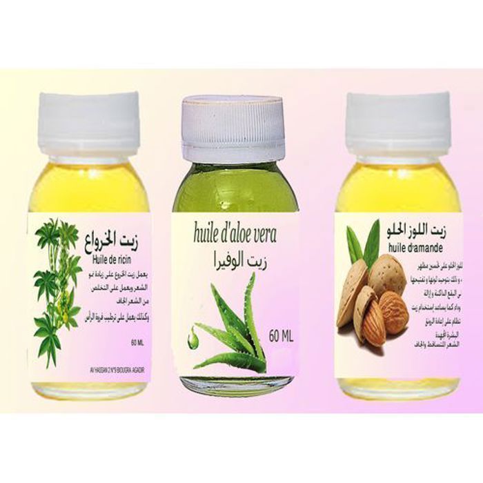 Pack Huile de Ricin, Aloe Vera & Amande - Amiz - 60ml - Hydratant - Nourrissant - Pour tous types de peau