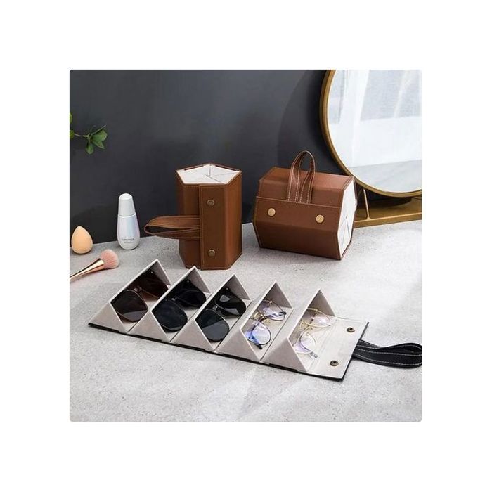 Boîte de rangement - Non spécifié - Pliable - 5 Paires - Sac à Lunettes Portable - Daim durable
