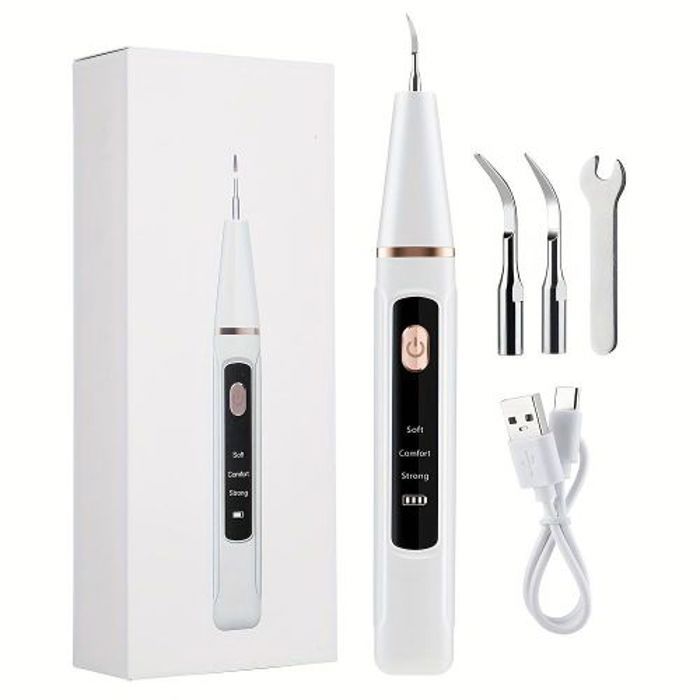 Nettoyeur de Dents Électrique, 3 Modes, Rechargeable par USB, avec Lumière LED,