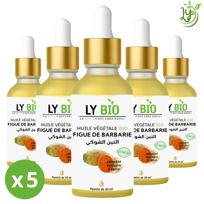 LYBIO PACK HUILE FIGUE DE BARBARIE 50ML - PIPETTE LOT DE 5 bouteilles