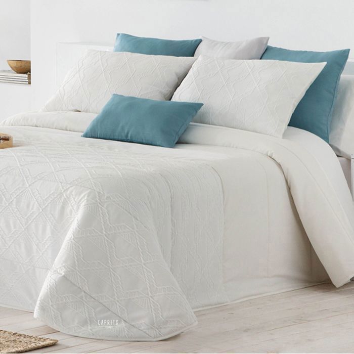 Bouti - FUNDECO - ALPES BLANCO - 250x270 cm - 2 housses de coussin - Rembourrage polyester