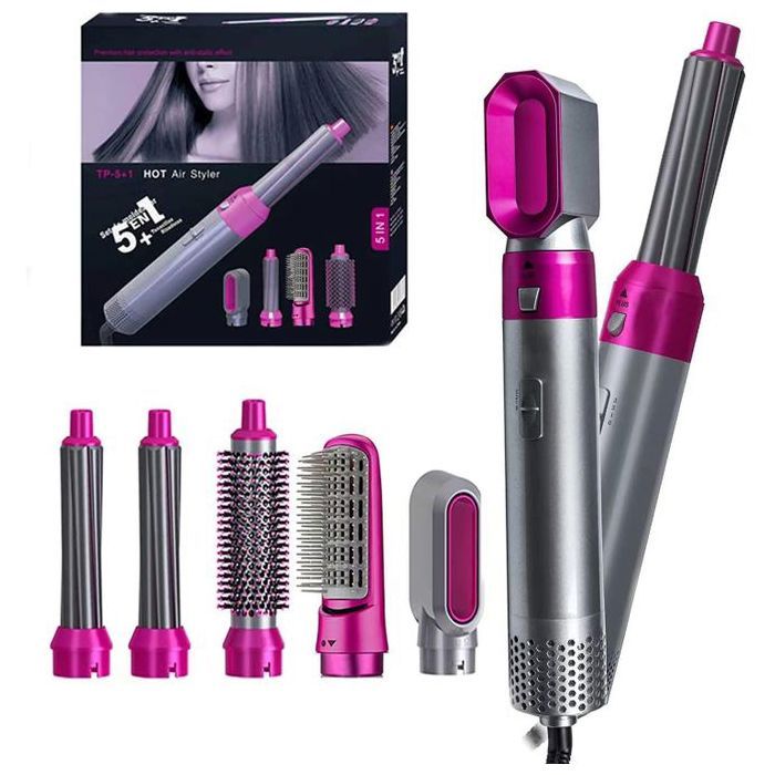 Séchoir à Cheveux 5 en 1 - Brosse à Air Chaud Multifonction Électrique