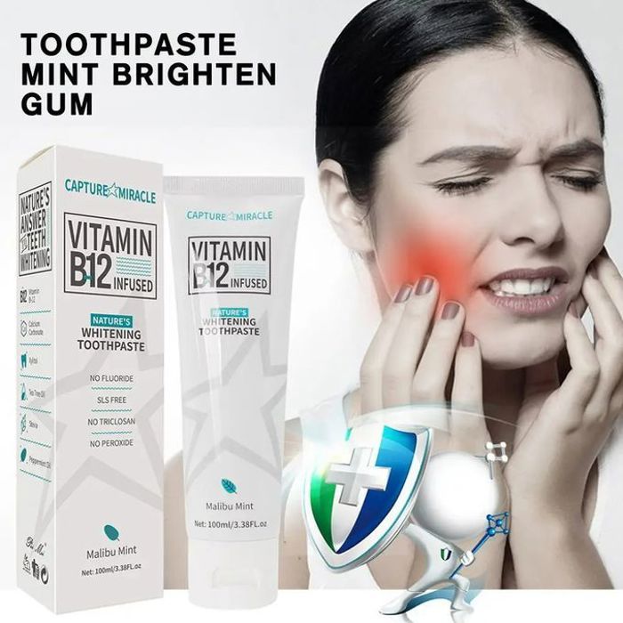 Pei Mei Dentifrice à la vitamine B-12 & menthe, Réparation des gencives, blanchiment dents, haleine fraîche