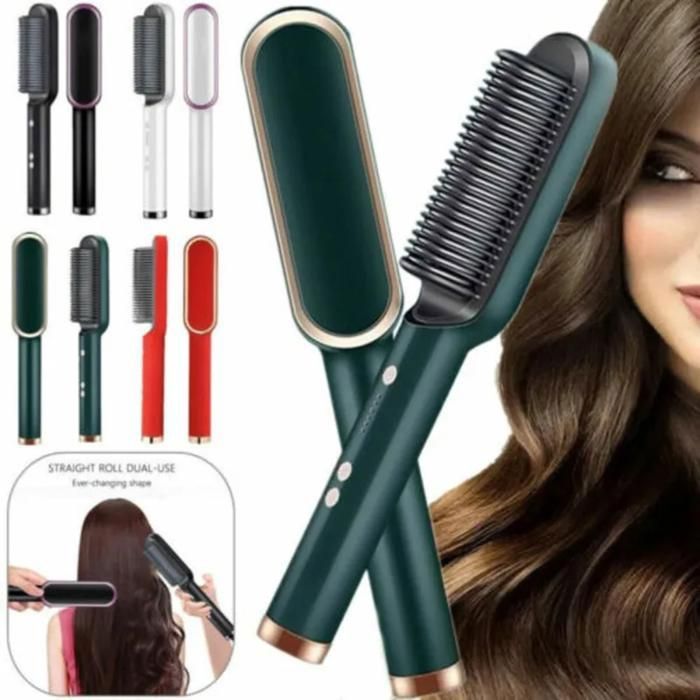 Brosse à lisser électrique multifonctionnelle pour femme, peigne chaud (Couleur aléatoire)