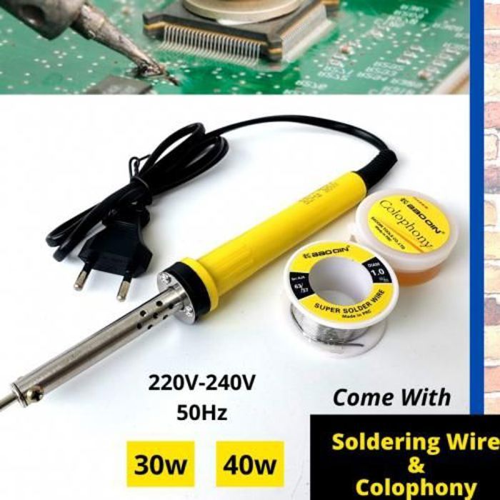Fer à souder électrique - INDUSTRIEL - 40W - Kit de soudure - Colophane - Fil à souder
