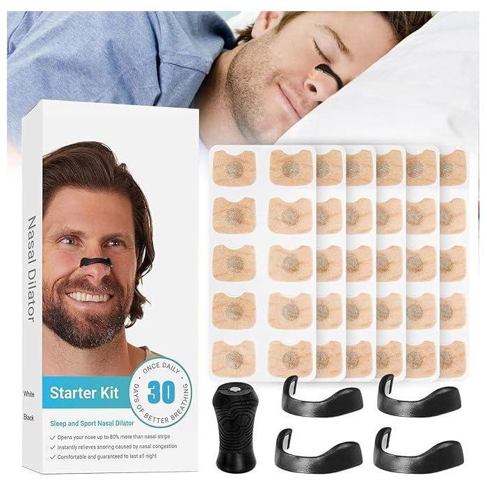 Lot de 30 paires de bandes nasales magnétiques pour la respiration - Solution anti-ronflement