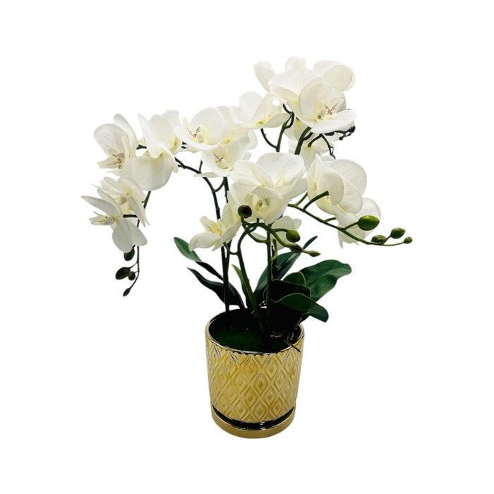 Pot de fleur artificiel - Orchidee - Céramique - Design contemporain - Intérieur - Objet décoratif