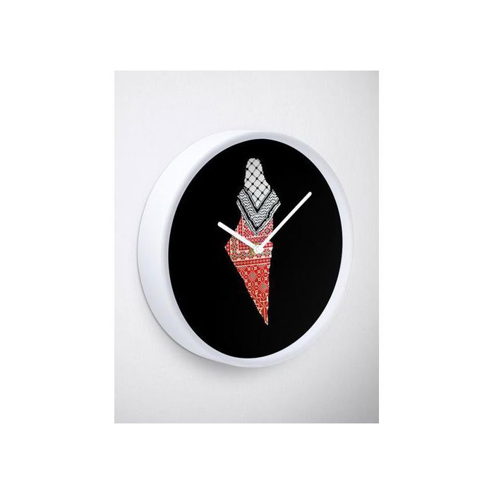 Embroidery Palestinian Map Wall Clock Decoration For House & Rooms