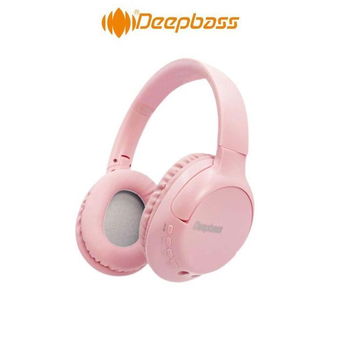 casque Écouteurs sans fil Bluetooth V 5.3 10M, stéréo Bass,Radio FM Wireless HeadPhone TSuppor TF Card-FM-Audio input R1 Rose