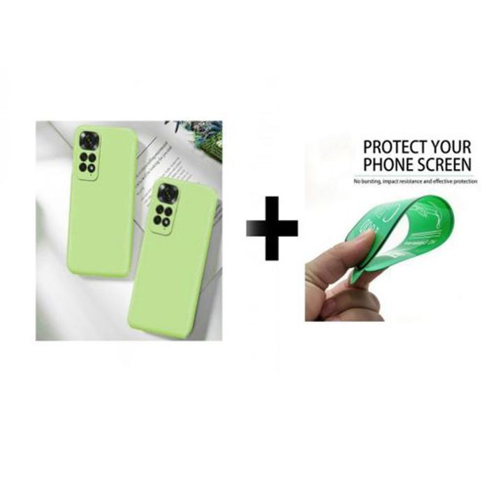 Coque et Protection d'Écran - GÉNÉRIQUE - Redmi Note 11 4G - Silicone Vert - Protection Complète - Élégant