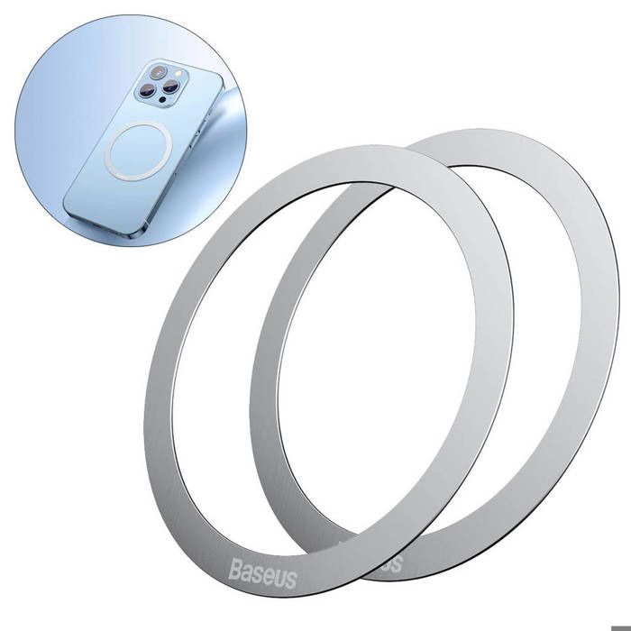 Anneau magnétique - Baseus - Halo - Argent - 2 pièces - Charge sans fil