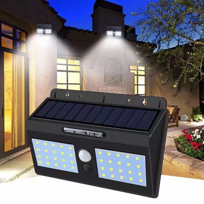 Imperméable à l'eau Solaire Lampe  Motion Sensor Wall Light 40 LED IP65  Lampe Pour Économie D'énergie Extérieure  AC 5-6V  10W