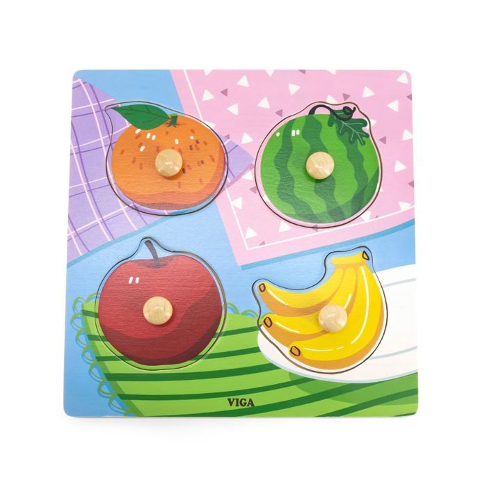 Viga - Puzzle à boutons 4 pièces Fruits