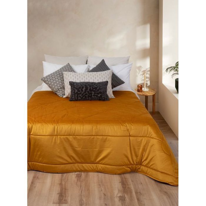 Couverture Douce Double Face Velvet Portugal - Moutarde - 260x220cm