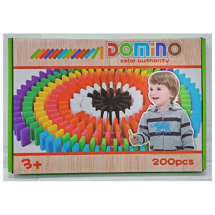 JEU DAPPRENTISSAGE POUR ENFANTS - BOIS - 200 PIECES - DOMINOS - CONSTRUCTIONS - 3 ANS