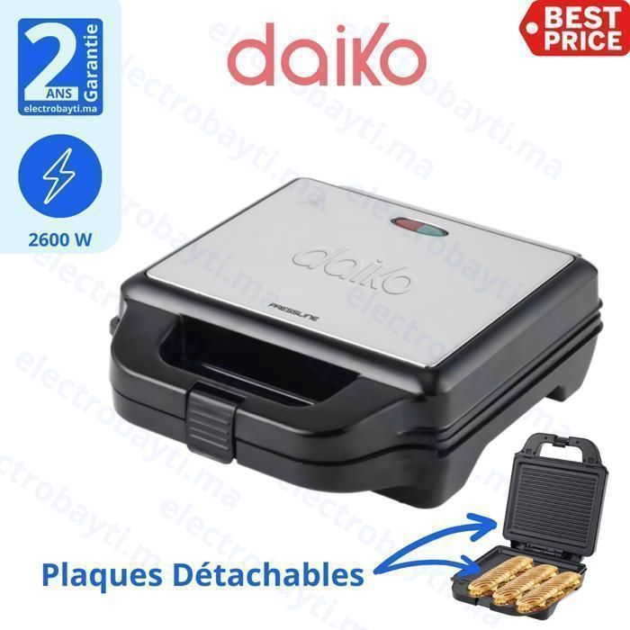 Grill Panini En Teflon - Plaques Détachables - 1400W