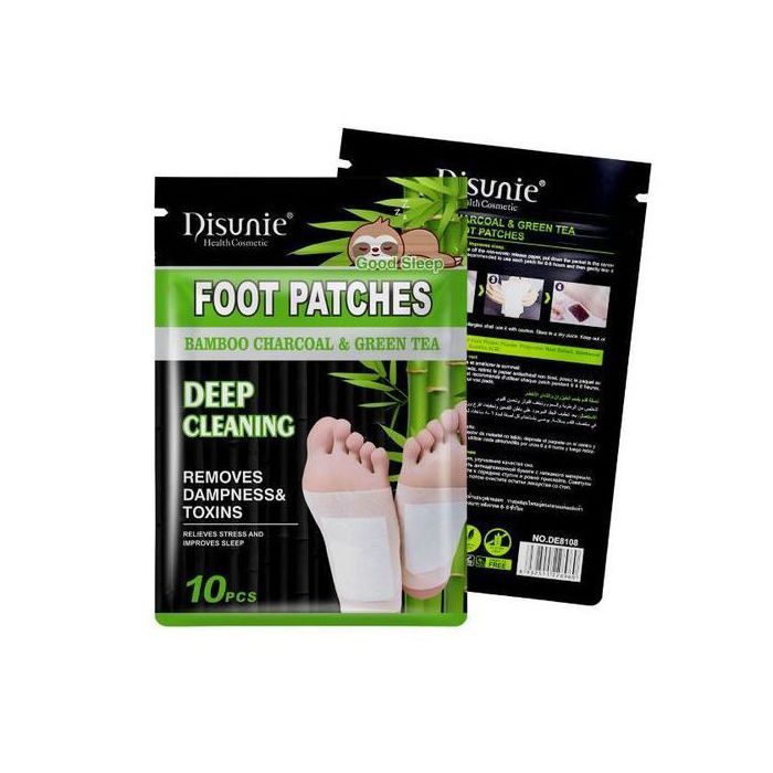 Disunie 10 Patchs Détox Pour Les Pieds en Charbon De Bambou Naturel